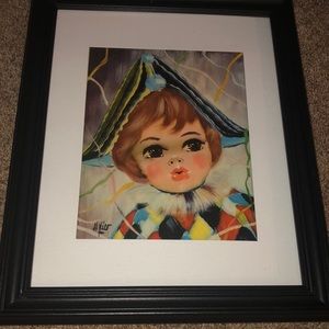 Vintage Harlequin Big Eyes Print by Nico